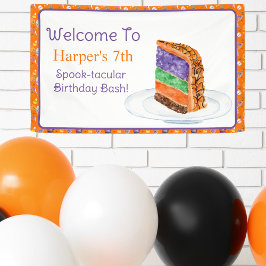 Waterverf Halloween Verjaardagstaart Welkom Spandoek