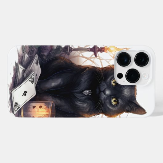 WATERVERF HALLOWEEN ZWART KITTEN iPhone HOESJE (Achterkant horizontaal)