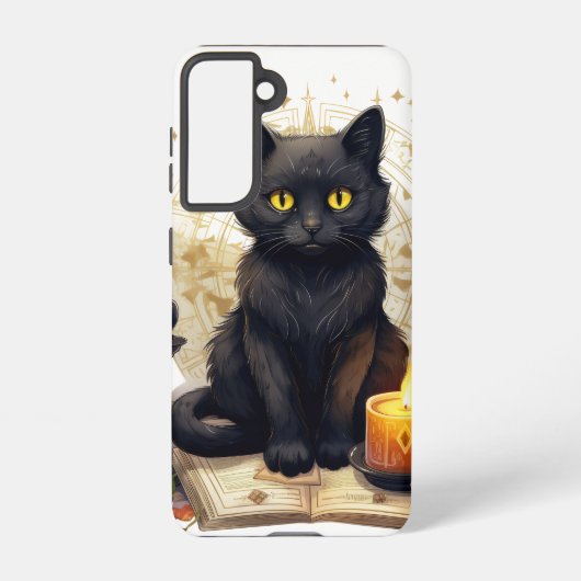  WATERVERF HALLOWEEN ZWART KITTEN SAMSUNG GALAXY HOESJE (Achterkant)