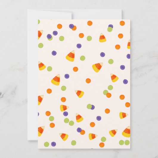 Waterverf Halloweenfeest Uitnodigen Kaart (Achterkant)