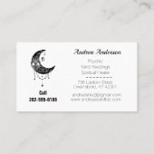 Waterverf halve maan derde oog visitekaartje (Achterkant)