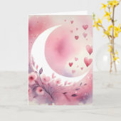 Waterverf Halve Maan, Harten, Kersenbloesem Kaart (Gele Bloem)