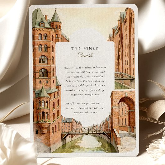 Waterverf Hamburg Speicherstadt Canal Wedding Kaart