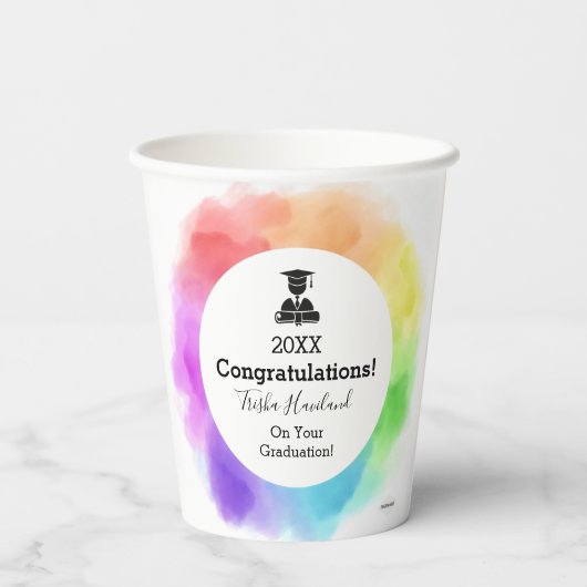 Waterverf HAMbyWG voor afstuderen Papieren koppen Papieren Bekers (Achterkant)