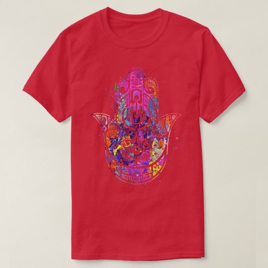 Waterverf Hamsa Hand T-shirt (Design voorkant)