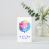 *~* Waterverf Hamsa Hand Yoga Sacred Visitekaartje (Staand voorkant)
