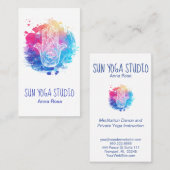 *~* Waterverf Hamsa Hand Yoga Sacred Visitekaartje (Voorkant / Achterkant)