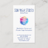 *~* Waterverf Hamsa Hand Yoga Spa Visitekaartje (Achterkant)
