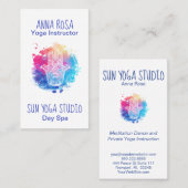 *~* Waterverf Hamsa Hand Yoga Spa Visitekaartje (Voorkant / Achterkant)