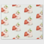 WATERVERF HAMSTER MET STRAWBERRY WRAPPER CADEAUPAPIER (Vlak)