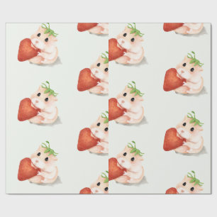 WATERVERF HAMSTER MET STRAWBERRY WRAPPER CADEAUPAPIER