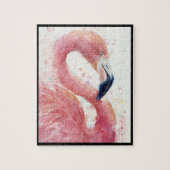 Waterverf hand-geschilde Flamingo Puzzle Legpuzzel (Verticaal)