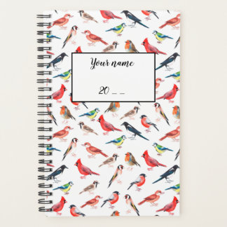 Waterverf hand geschilderde vogel decoratie. planner