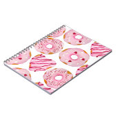 Waterverf hand getekend naadloos patroon met roze notitieboek (Linkerzijde)