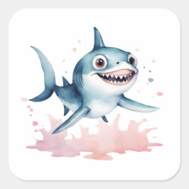 Waterverf Hand getrokken Schattigee speelse Baby S Vierkante Sticker