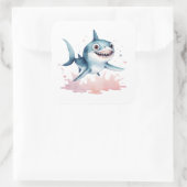 Waterverf Hand getrokken Schattigee speelse Baby S Vierkante Sticker (Tas)