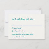 Waterverf Hand getrokken strand kleurrijke bruilof RSVP Kaartje (Voorkant)