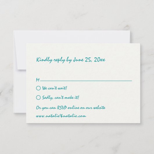 Waterverf Hand getrokken strand kleurrijke bruilof RSVP Kaartje (Voorkant)