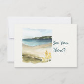 Waterverf Hand getrokken strand Retro Unieke bruil RSVP Kaartje (Achterkant)