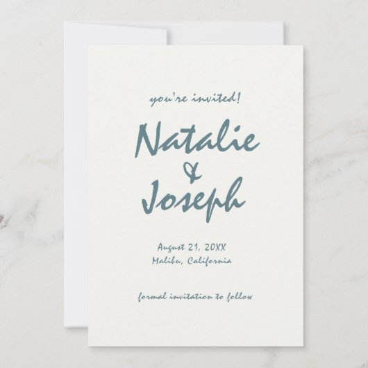 Waterverf Hand getrokken strand Retro Unieke bruil Save The Date (Achterkant)