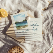 Waterverf Hand getrokken strand Retro Unieke bruil Save The Date