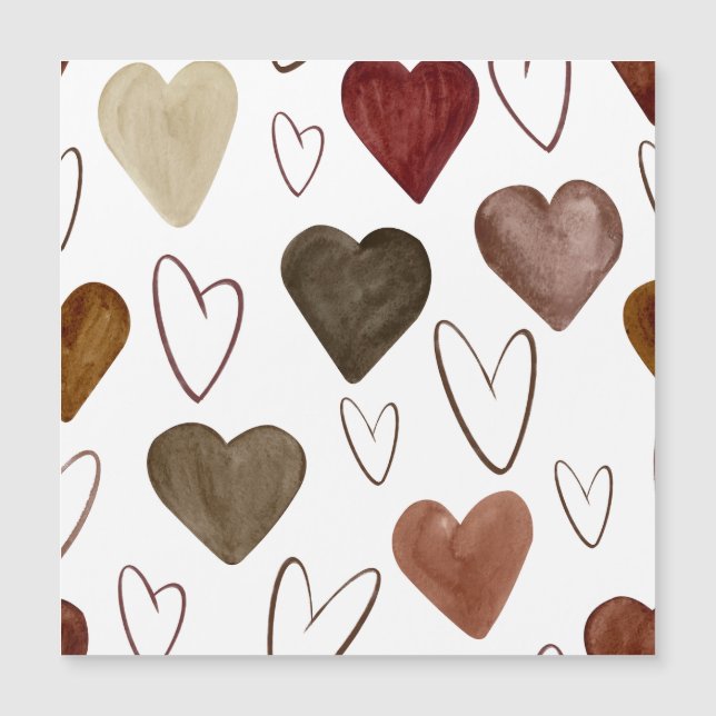 Waterverf Hand getrokken uit lijnen Heart Sketch (Voorkant)