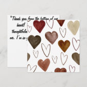 Waterverf Hand getrokken uit lijnen Heart Sketch Bedankkaart (Voorkant / Achterkant)