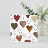 Waterverf Hand getrokken uit lijnen Heart Sketch Bedankkaart (Staand voorkant)