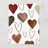 Waterverf Hand getrokken uit lijnen Heart Sketch Briefkaart (Voorkant)