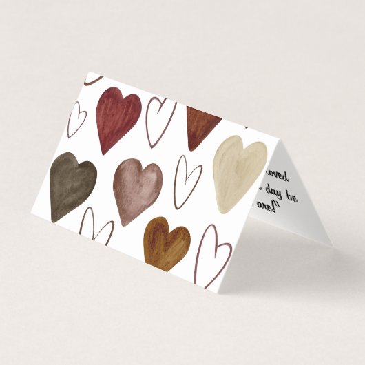 Waterverf Hand getrokken uit lijnen Heart Sketch Kaart (Voorkant)