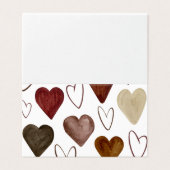 Waterverf Hand getrokken uit lijnen Heart Sketch Kaart (Buitenkant ongevouwen)