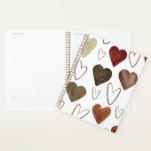 Waterverf Hand getrokken uit lijnen Heart Sketch Planner (Display)