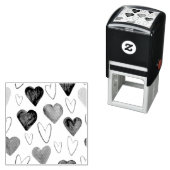 Waterverf Hand getrokken uit lijnen Heart Sketch Zelfinktende Stempel (In situ)