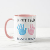 Waterverf handafdruk Beste Papa Hands Down Mooie M Mok (Links)