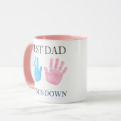 Waterverf handafdruk Beste Papa Hands Down Mooie M Mok (Voorkant links)