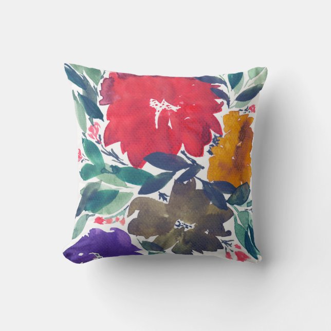 waterverf handbeschilderde blokjes kussen (Voorkant)