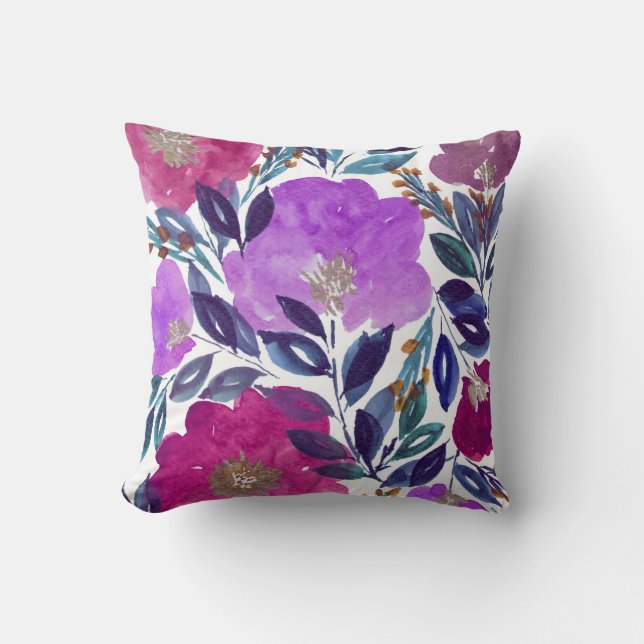 waterverf handbeschilderde blokjes kussen (Voorkant)