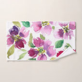 Waterverf handdoek, roze bloemblaadjes in Waterver Handdoek (Handdoek)