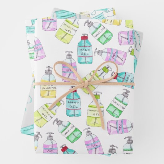 Waterverf handflessen Sanitizer gel Inpakpapier Vel (In situ)