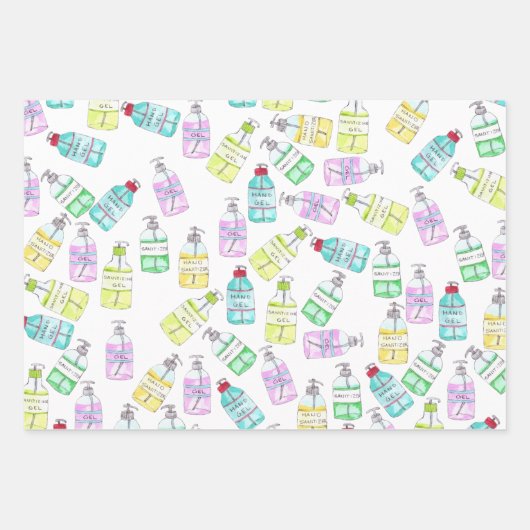 Waterverf handflessen Sanitizer gel Inpakpapier Vel (Voorkant)