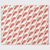 Waterverf handgekleurde ventilator, rood cadeaupapier (Vlak)