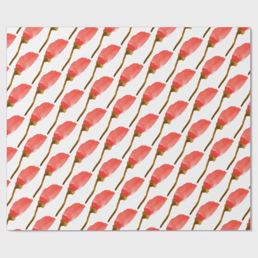 Waterverf handgekleurde ventilator, rood cadeaupapier (Vlak)