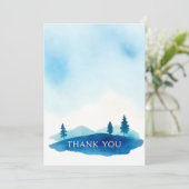 Waterverf handgemaakte begrafenis bedankkaart (Staand voorkant)