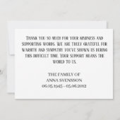 Waterverf handgemaakte begrafenis bedankkaart (Achterkant)