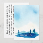 Waterverf handgemaakte begrafenis bedankkaart (Voorkant / Achterkant)