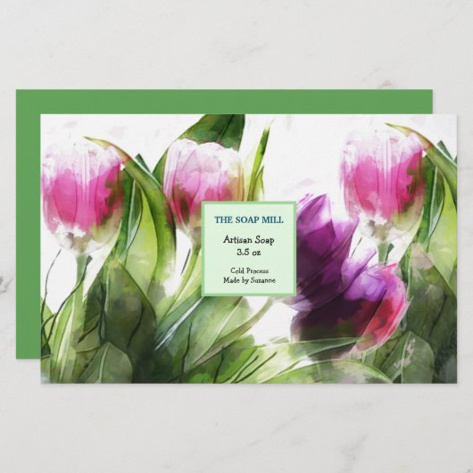 Waterverf Handgemaakte zeep inpakpapier blad (Voorkant / Achterkant)