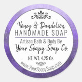 Waterverf Handgemaakte Zeep Moderne Typografie Paa Ronde Sticker (Voorkant)