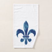 Waterverf handgeschilde blauwe witte vloour de Lis Bad Handdoek (Handdoek)