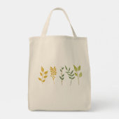 Waterverf Handgeschilderd Kleurrijk Foliage Tote Bag (Achterkant)