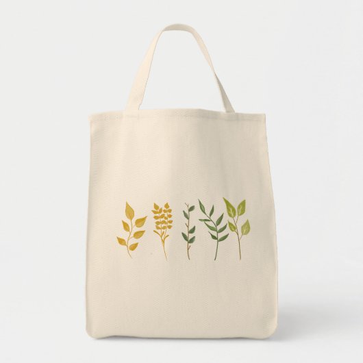 Waterverf Handgeschilderd Kleurrijk Foliage Tote Bag (Voorkant)